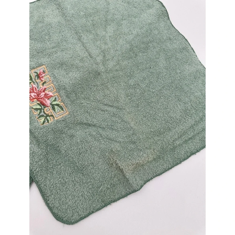 Avanti Towel Set Bathroom Floral Embroidered Sage Green 5‎ Piece vintage